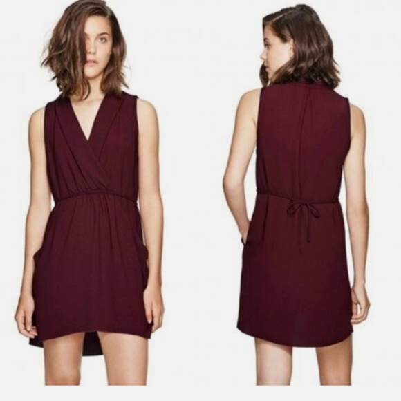 Aritzia Dresses & Skirts - Aritzia Wilfred Maroon Tie Dress
